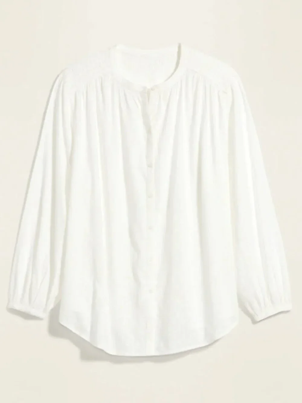 *Old Navy Oversized Textured Clip-Dot Button-Down Blouse - Picture 1 of 7